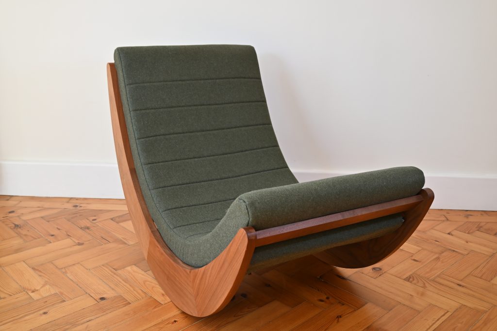 Walnut modern rocking chair