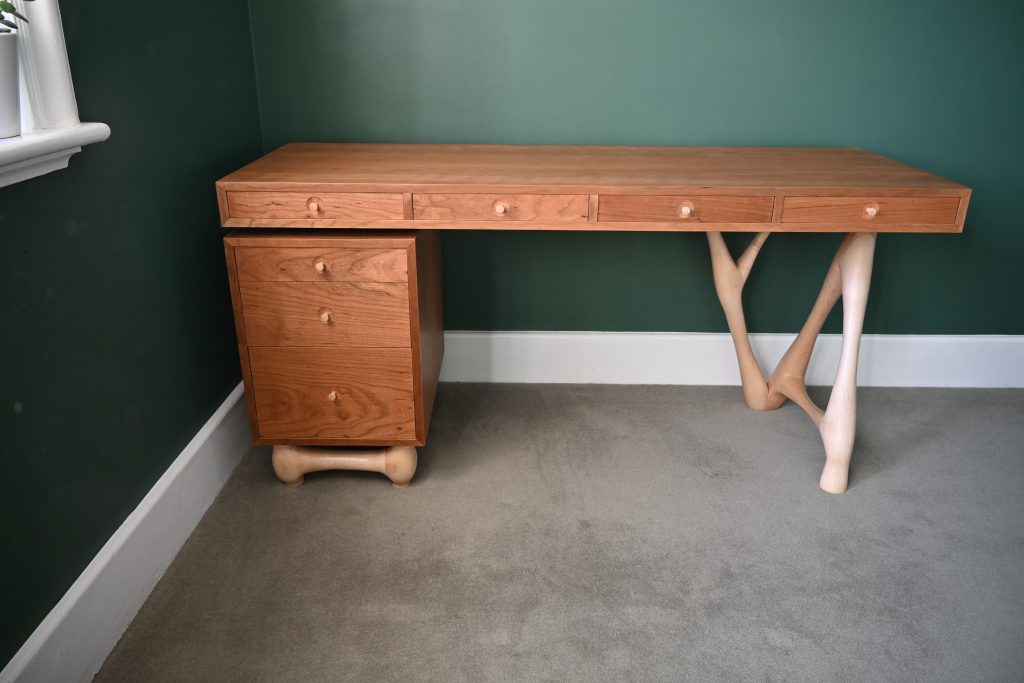 Cherry and maple dressing table